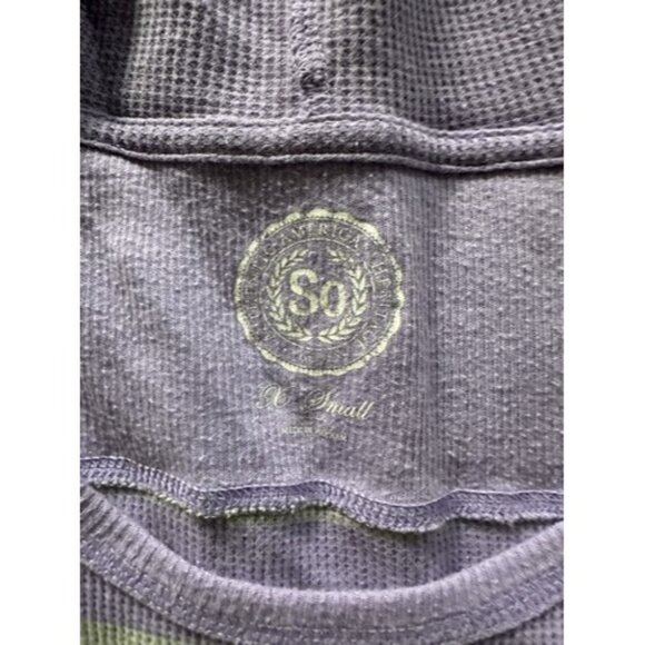 So Long Sleeve Kangroo Pouch Pull Over Long Hood T-Shirt Size XS Purple Gray - Picture 9 of 16